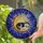 Black White Husky Dog Blue Eyes Golden Crescent Moon - Celestial Home Decor Gift for Dog Lover Stained Glass Suncatcher - 2