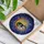 Black White Husky Dog Blue Eyes Golden Crescent Moon - Celestial Home Decor Gift for Dog Lover Stained Glass Suncatcher - 3