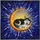 Black White Husky Dog Blue Eyes Golden Crescent Moon - Celestial Home Decor Gift for Dog Lover Stained Glass Suncatcher - 5