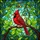 Cardinal Branch Leaves Berries Mosaic - Wildlife Lover Home Decor Gift Stained Glass Suncatcher - 5