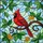 Red Cardinal Bird Branch Leaves Berries - Home Decor Gift for Bird Lover Stained Glass Suncatcher - 5