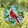 Red Cardinal Bird Branch Leaves Berries - Home Decor Gift for Bird Lover Stained Glass Suncatcher - 1