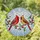 Cardinal Pair Branch Berries Winter Sky - Home Decor Gift for Bird Lovers Stained Glass Suncatcher - 1