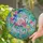 Pink Flamingo Crescent Moon Tropical Flowers - Home Decor Gift for Flamingo Lover Stained Glass Suncatcher - 2