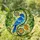 Blue Bird on Swirling Branch Mosaic Leaves - Home Decor Gift for Bird Lovers Stained Glass Suncatcher - 1