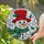 Festive Snowman Red Hat Emerald Scarf Holly - Christmas Winter Seasonal Home Decor Stained Glass Suncatcher - 2