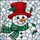 Festive Snowman Red Hat Emerald Scarf Holly - Christmas Winter Seasonal Home Decor Stained Glass Suncatcher - 5