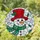 Festive Snowman Red Hat Emerald Scarf Holly - Christmas Winter Seasonal Home Decor Stained Glass Suncatcher - 1