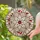 Luminous Six-Pointed Star Red Berries Silver Tendrils Geometric Background Home Decor Gift Stained Glass Suncatcher - 2