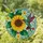 Hummingbird Sunflower Green Leaves Red Berries - Thoughtful Home Decor Gift for Garden Lover Stained Glass Suncatcher - 1