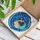Beige Brown Siamese Cat Head Blue Flowers Turquoise Cyan Field - Cat Lover Home Decor Gift Stained Glass Suncatcher - 3