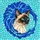 Beige Brown Siamese Cat Head Blue Flowers Turquoise Cyan Field - Cat Lover Home Decor Gift Stained Glass Suncatcher - 5