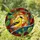 American Goldfinch Bird Floral - Home Decor Gift for Bird Lover Stained Glass Suncatcher - 1