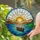 Prominent Orange Sun Setting Mountain Lake Rowboat Scene - Home Decor Gift for Nature Lovers Stained Glass Suncatcher - 2
