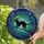 Black Cat Witch Hat Broomstick Mid-Flight Moon Stars - Halloween Party Cat Lover Gift Stained Glass Suncatcher - 2