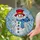 Orange Nose Snowman Red Hat Blue Scarf Snowflakes Winter Holiday Home Decor Gift Stained Glass Suncatcher - 2
