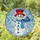 Orange Nose Snowman Red Hat Blue Scarf Snowflakes Winter Holiday Home Decor Gift Stained Glass Suncatcher - 1