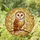 Barn Owl Heart Face Branch Autumn Leaves - Wildlife Home Decor Gift Stained Glass Suncatcher - 1