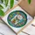 Maneki-Neko Beckoning Cat Gold Collar Blooming Flowers - Home Decor Gift Stained Glass Suncatcher - 3