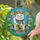 Maneki-Neko Beckoning Cat Gold Collar Blooming Flowers - Home Decor Gift Stained Glass Suncatcher - 2