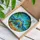 Blue Yellow Tit Birds Starfish Tropical Beach Scene - Home Decor Gift for Bird Lover Stained Glass Suncatcher - 3
