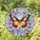 Butterfly Multi-Colored Flowers Green Leaves - Home Decor Gift for Garden Lover Stained Glass Suncatcher - 1