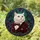 Persian Cat Red Velvet Jacket Art Nouveau Floral Home Decor Gift for Cat Lover Stained Glass Suncatcher - 1