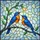 Two Bluebirds Floral Swirling Mosaic - Home Decor Gift for Bird & Nature Lover Stained Glass Suncatcher - 5