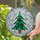 Christmas Tree Reindeer Snowflakes Baubles Garland Winter Sky - Holiday Home Decor Gift Stained Glass Suncatcher - 2