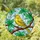 Stained Glass Canary Bird Perched Branch Leaves - Home Decor Gift for Bird Lover Stained Glass Suncatcher - 1