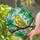 Stained Glass Canary Bird Perched Branch Leaves - Home Decor Gift for Bird Lover Stained Glass Suncatcher - 2
