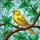 Stained Glass Canary Bird Perched Branch Leaves - Home Decor Gift for Bird Lover Stained Glass Suncatcher - 5