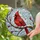 Northern Cardinal Winter Branch - Home Decor Gift for Bird Lover Stained Glass Suncatcher - 2