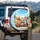 Golden Retriever Terrier Shiba Husky Steering Wheel Open Road - Travel Essentials Spare Tire Cover - 3