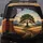 Majestic Solitary Tree Golden Wheat Field Mountain Sunrise - Nature Lover Gift Spare Tire Cover - 5