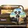 Terrier Driving Car with Fries on Tropical Beach - Road Trip Essentials Gift Spare Tire Cover - 2