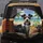 Terrier Driving Car with Fries on Tropical Beach - Road Trip Essentials Gift Spare Tire Cover - 5