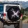 White Butterflies Stardust Cosmic Expanse - Nature Lover Gift Spare Tire Cover - 3