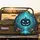 Menacing Black Jack-o'-Lantern Aqua Glowing Eyes Autumn Forest - Halloween Decor Spare Tire Cover - 2