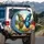 Majestic Butterfly Dahlia Dandelion Mountain Landscape - Outdoor Lover Gift Spare Tire Cover - 3