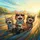 Four Tabby Cats Driving Sing-Along - Road Trip Essentials Cat Lover Gift Spare Tire Cover - 6