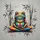 Meditating Frog Geometric Patchwork Bamboo Lotus - Yoga Gift for Yoga Lover Spare Tire Cover - 6