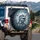 Great White Shark Fractured Plaster White Rose - Wildlife Lover Gift for Shark Lovers Spare Tire Cover - 3