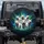 Six White Terrier Dogs Green Blue Streaks Background - Travel Adventure Gift Spare Tire Cover - 1