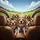 Six Realistic Beagles Vehicle Ride - Open Road Travel Gift for Dog Lovers Spare Tire Cover - 6