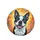 Close-up Pink Tongue Tilted Head Boston Terrier Dog Portrait - Dog Lover Everyday Use Gift Spare Tire Cover - 4