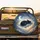 Deep Black Kitten Sleeping Clouds Golden Stars Crescent Moon - Cat Lover Gift Spare Tire Cover - 2