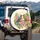 Teal Pink Green Birds Branch Peony Tropical Foliage - Wildlife Lover Gift Spare Tire Cover - 3