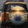Blue Water Lily Golden Sunset Lake Trees - Nature Lover Gift Spare Tire Cover - 5