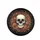 Realistic Skull Orange Red Flower Wreath Deep Shadows - Outdoor Decor Gift Spare Tire Cover - 4